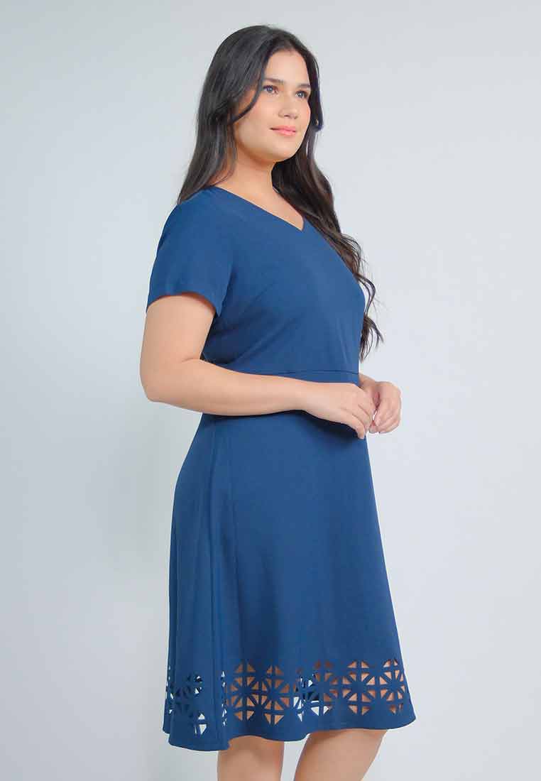 Milly Plus Size Leilah A-line Dress with Laser Cut