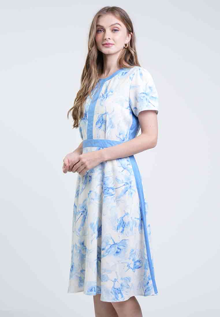 Maria Contrast Panel A-Line Dress