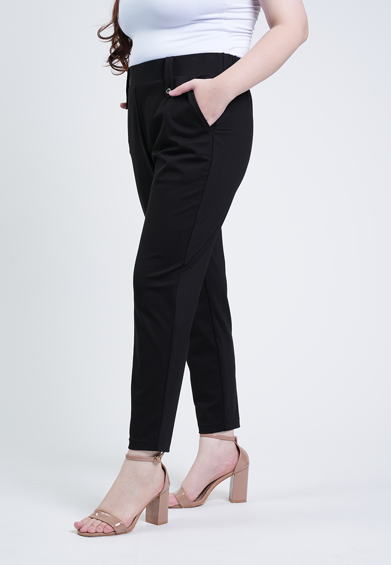 Milly Plus Size Sarah Black Tapered Pants