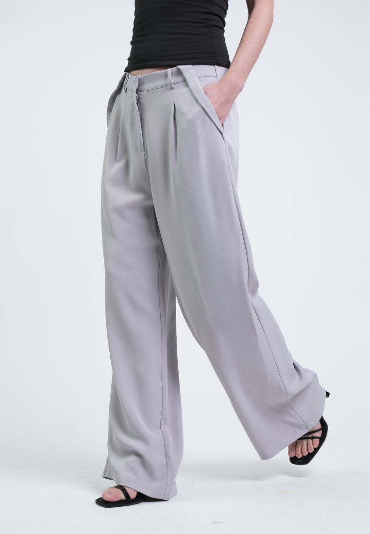 Marcelle Wide-Leg Pleated Pants