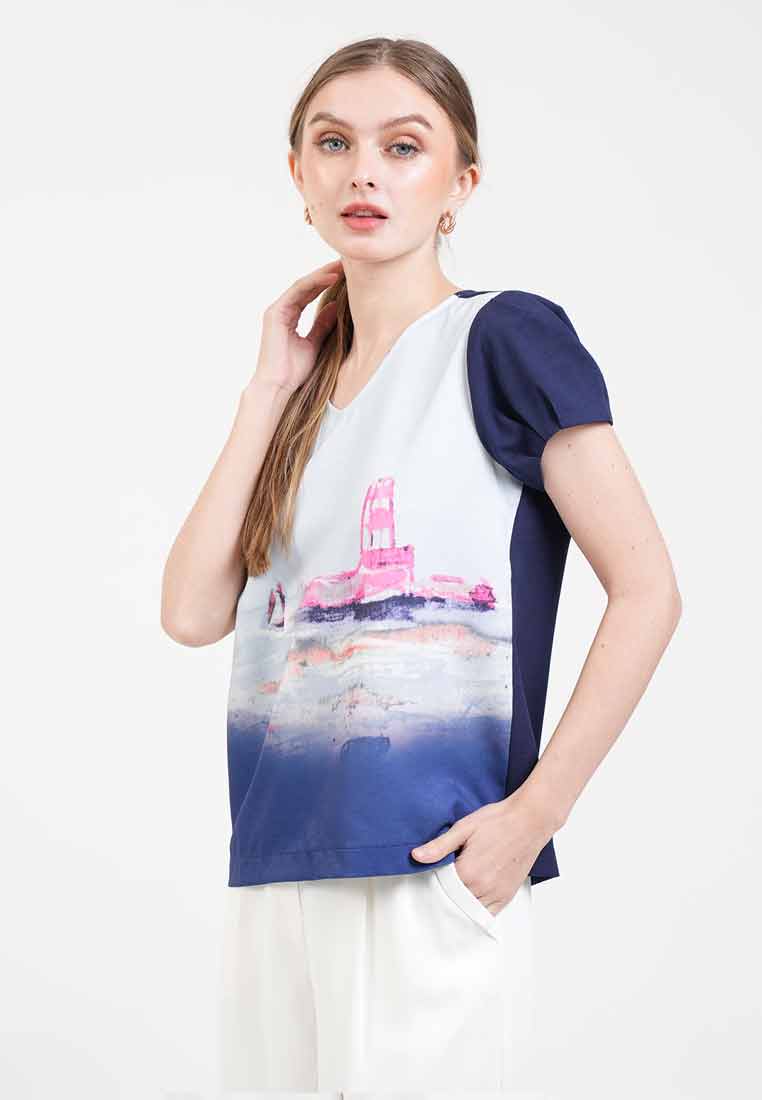 Maris Landscape Peplum Blouse