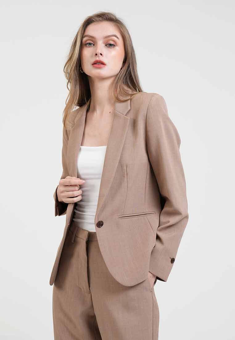 Frances Notched Lapel Button Blazer