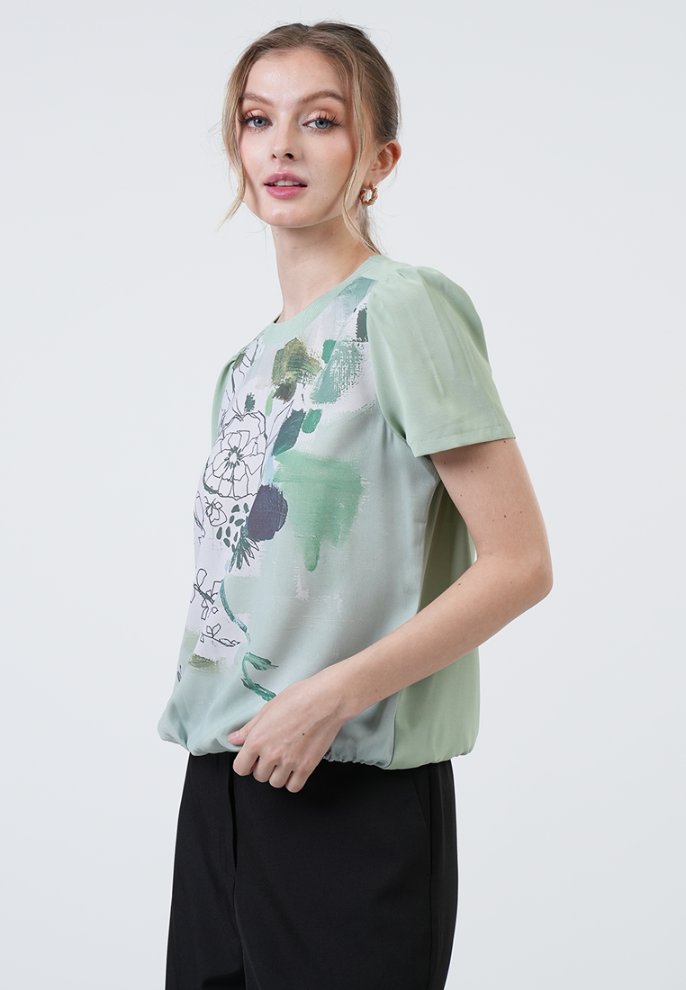 Miranda Vibrant Painterly Bloom Top