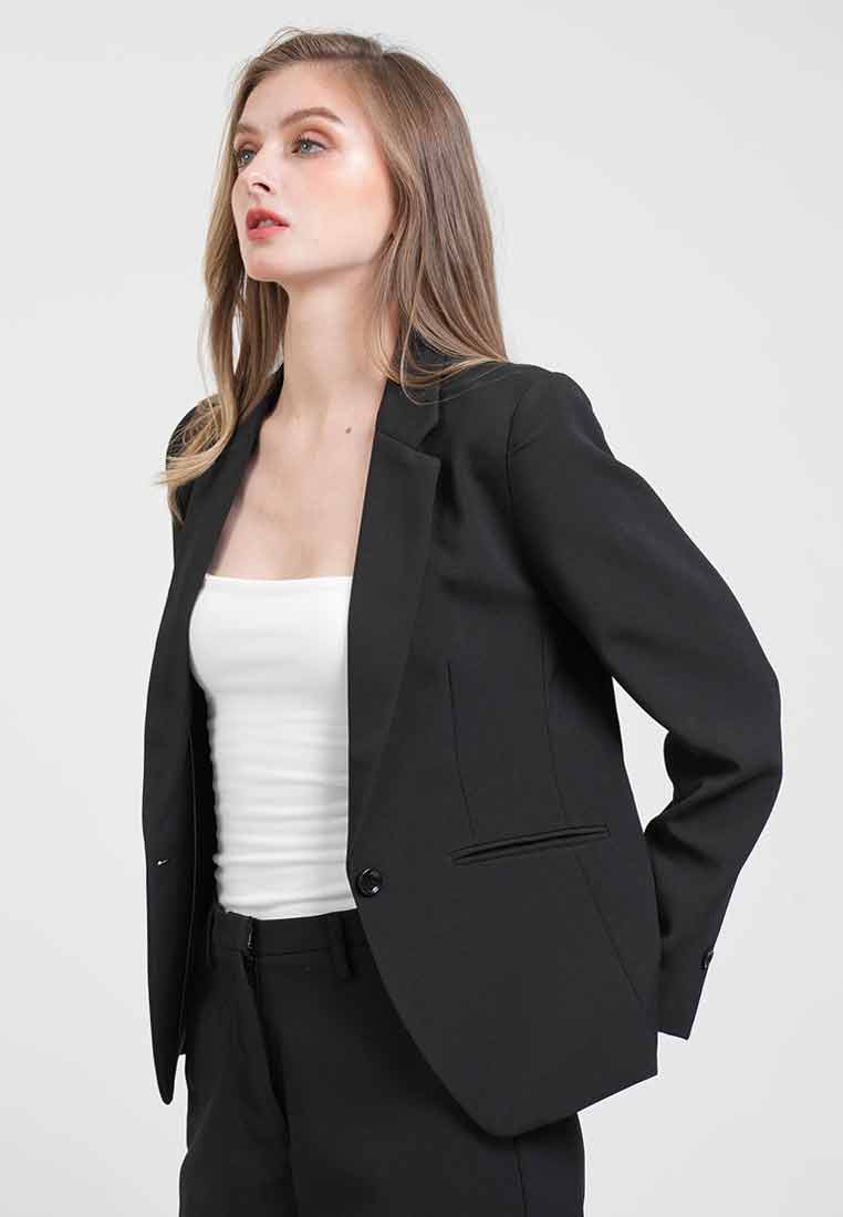 Frances Notched Lapel Button Blazer