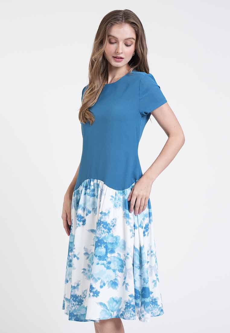 Beatrice Floral Mixed Shift Dress