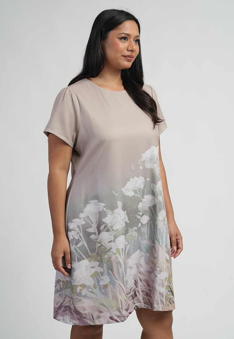 Milly by Paperdolls Sofella Abstract Floral Border Shift Dress