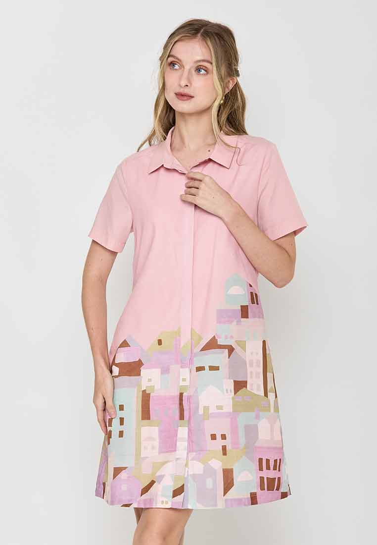 Scavina Collared Shirt Dress