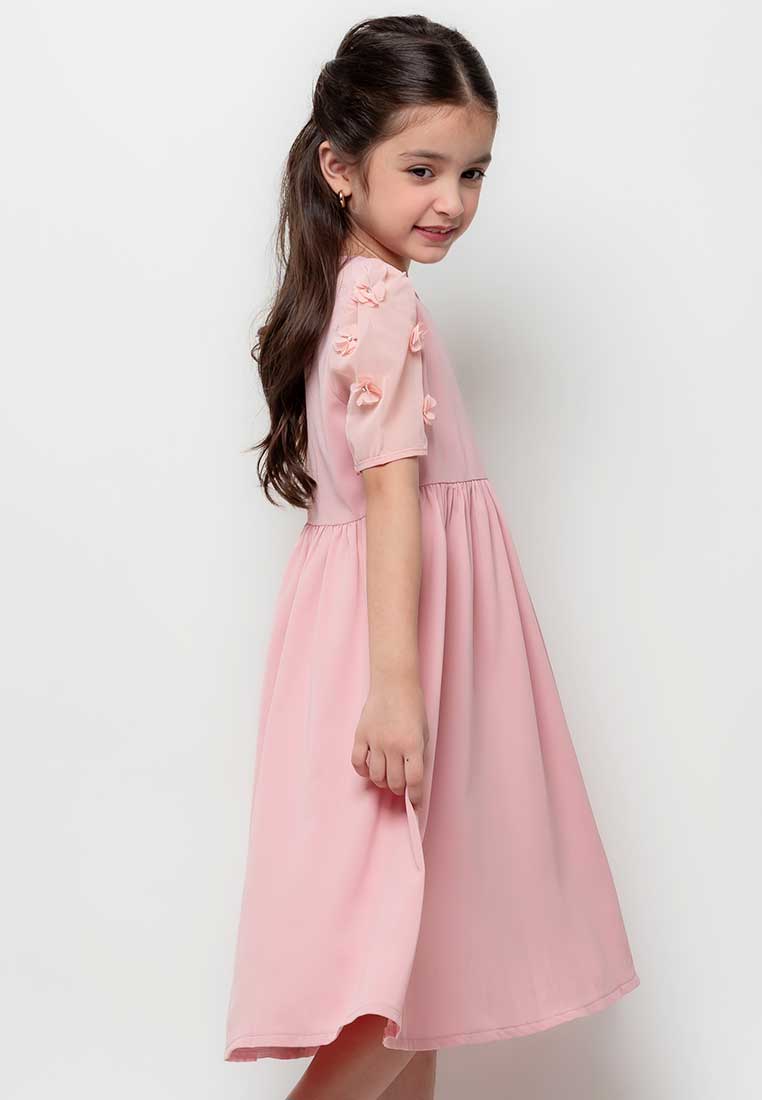 Treehouse Kids Belle Dress with  Flower Applique