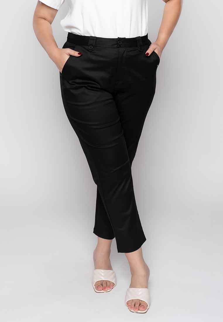 Milly Plus Size Melyna Slim Casual Pants with Belt Loop Detail
