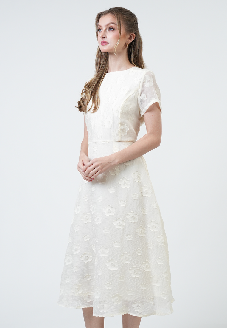 Hailey Burn-Out Floral Midi Dress