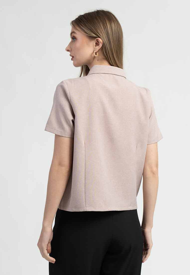 Carys Collared Short Sleeve Button-Down Top
