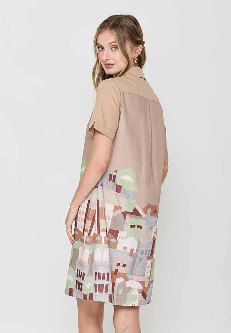 Scavina Collared Shirt Dress