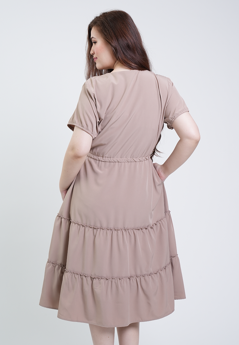 Milly Plus Size Thea Tiered Midi A-line Dress