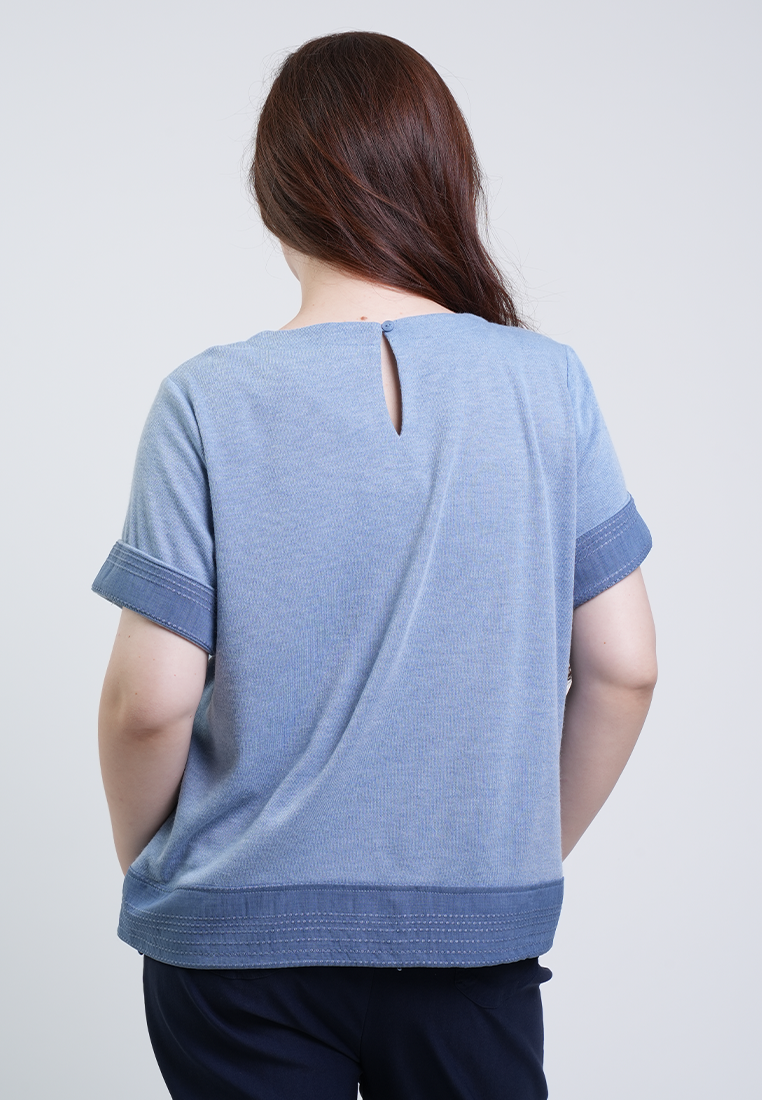 Milly Plus Size Danielle Relaxed Fit Patch Pocket Top
