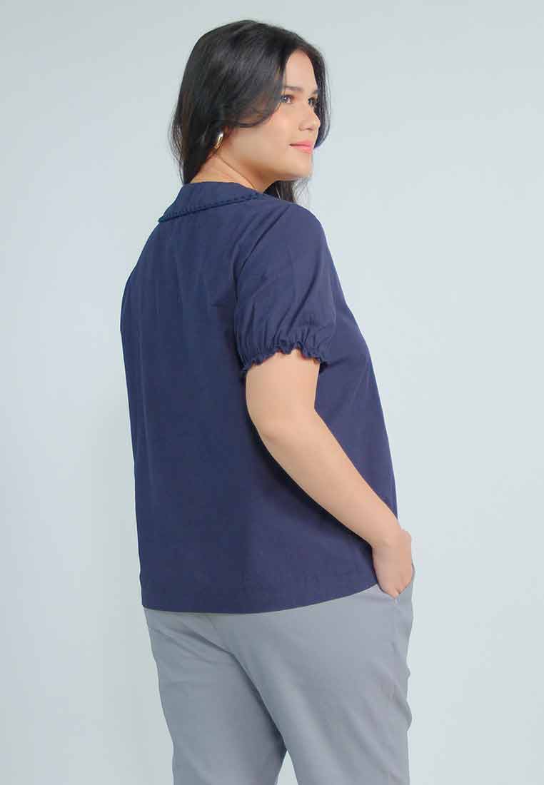 Milly Plus Size Raelyn Top with Embroidered Collar