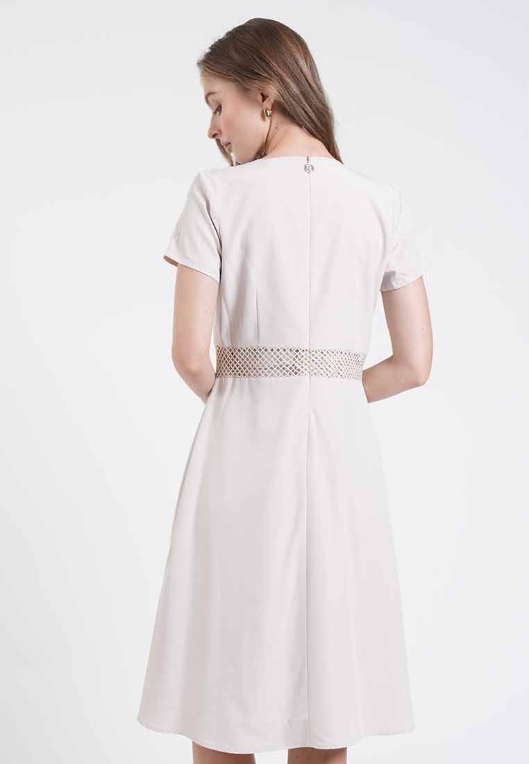 Vanessa Lace-Trim A-Line Dress