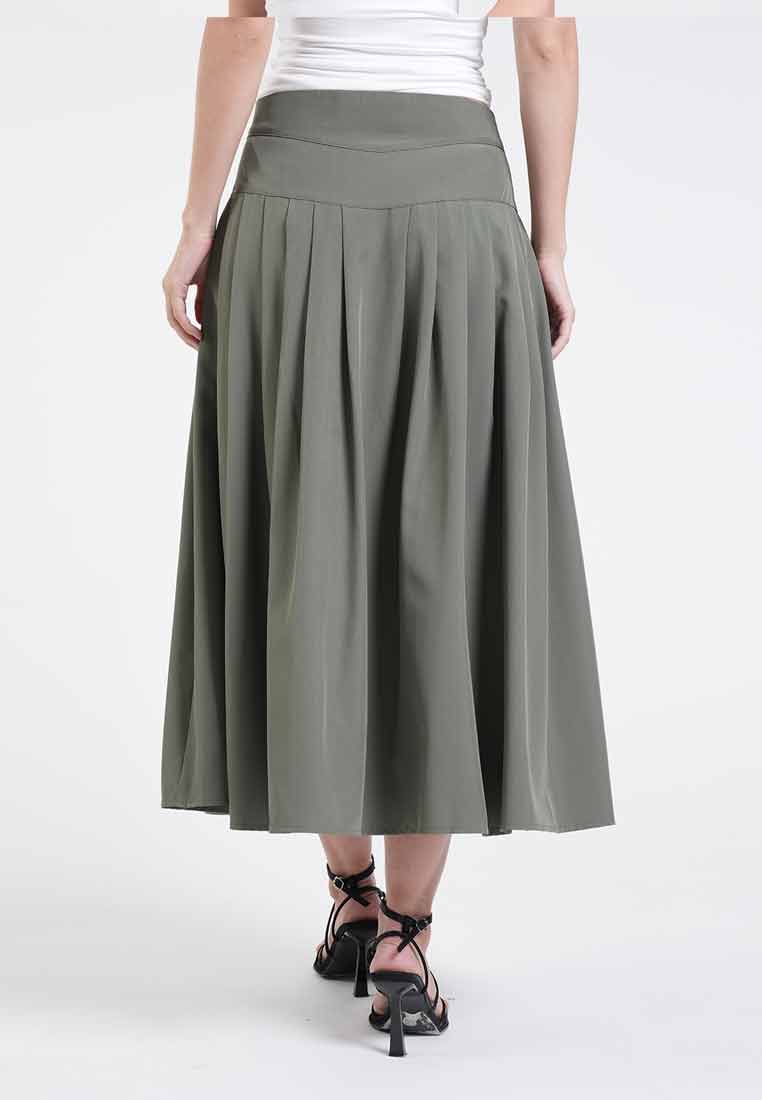 Kelsey Button A-Line Midi Skirt