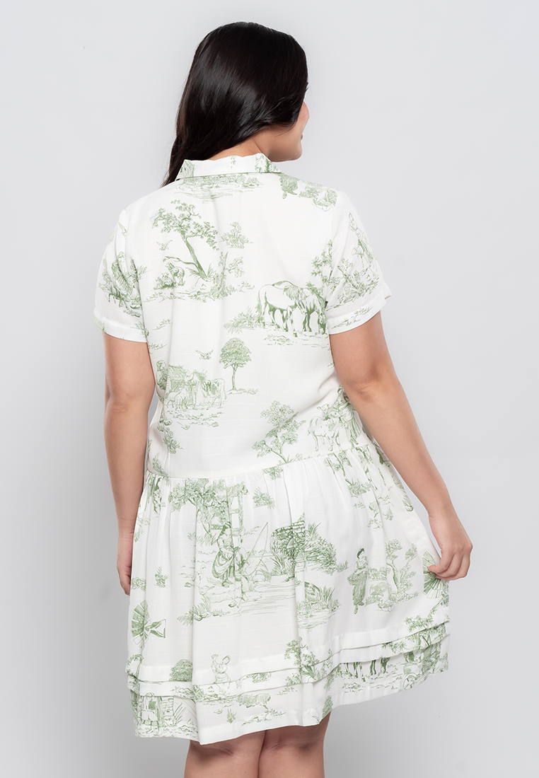 green emerald velvet dress Gabriella Dress in Green Daisy – Mint Julep main image 1