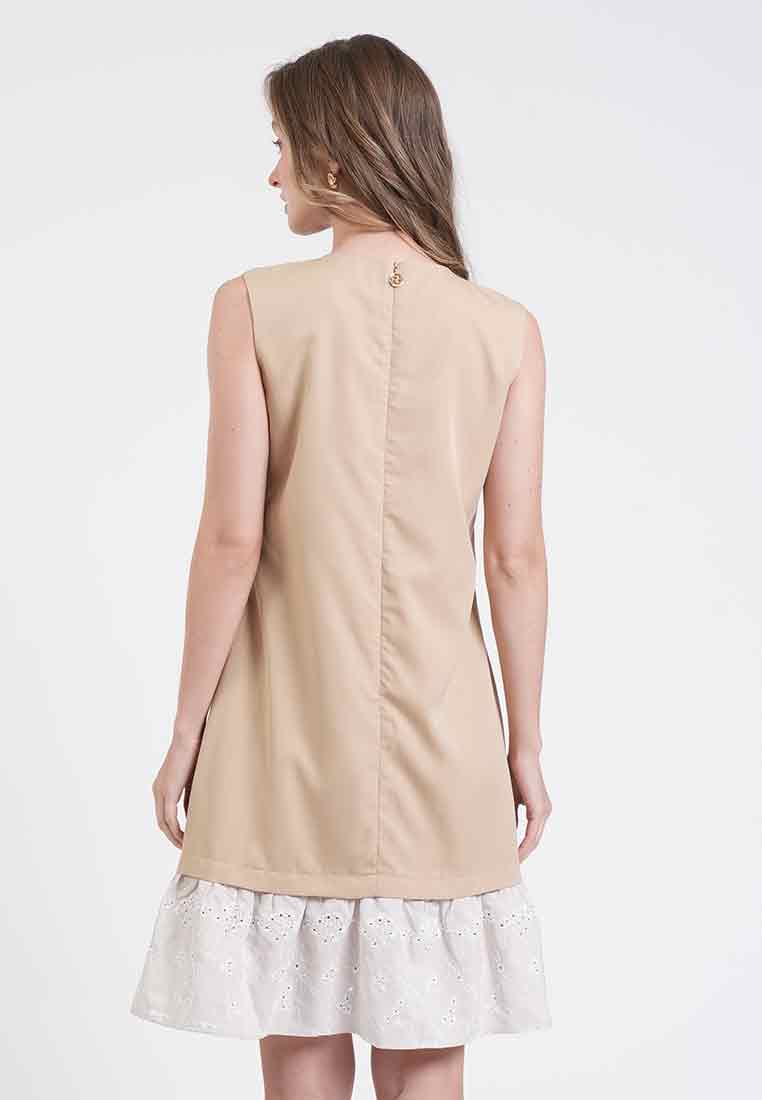 Grace Embroidered-Hem Sleeveless Dress