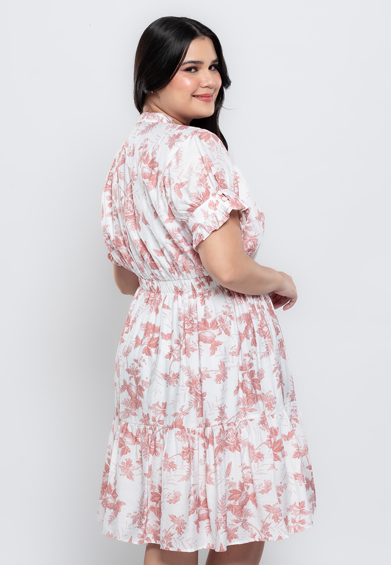 Milly Plus Size Rosselle Button-down Dress in Floral Print