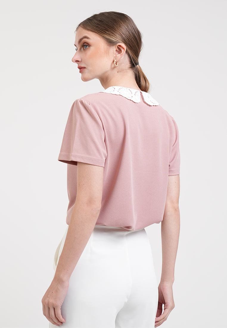 Gretchen Piped Quarter-Zip Top