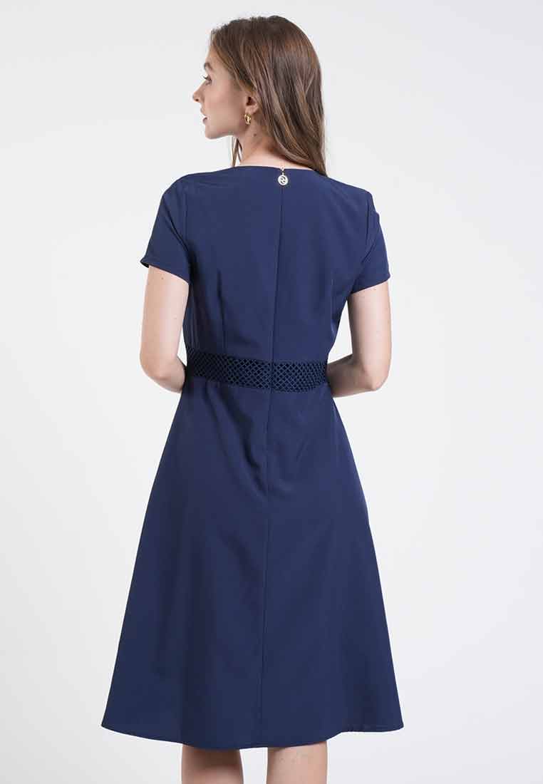 Vanessa Lace-Trim A-Line Dress