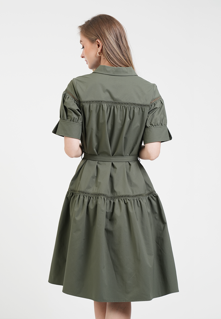Katrina Eyelet Waist-Accent Dress
