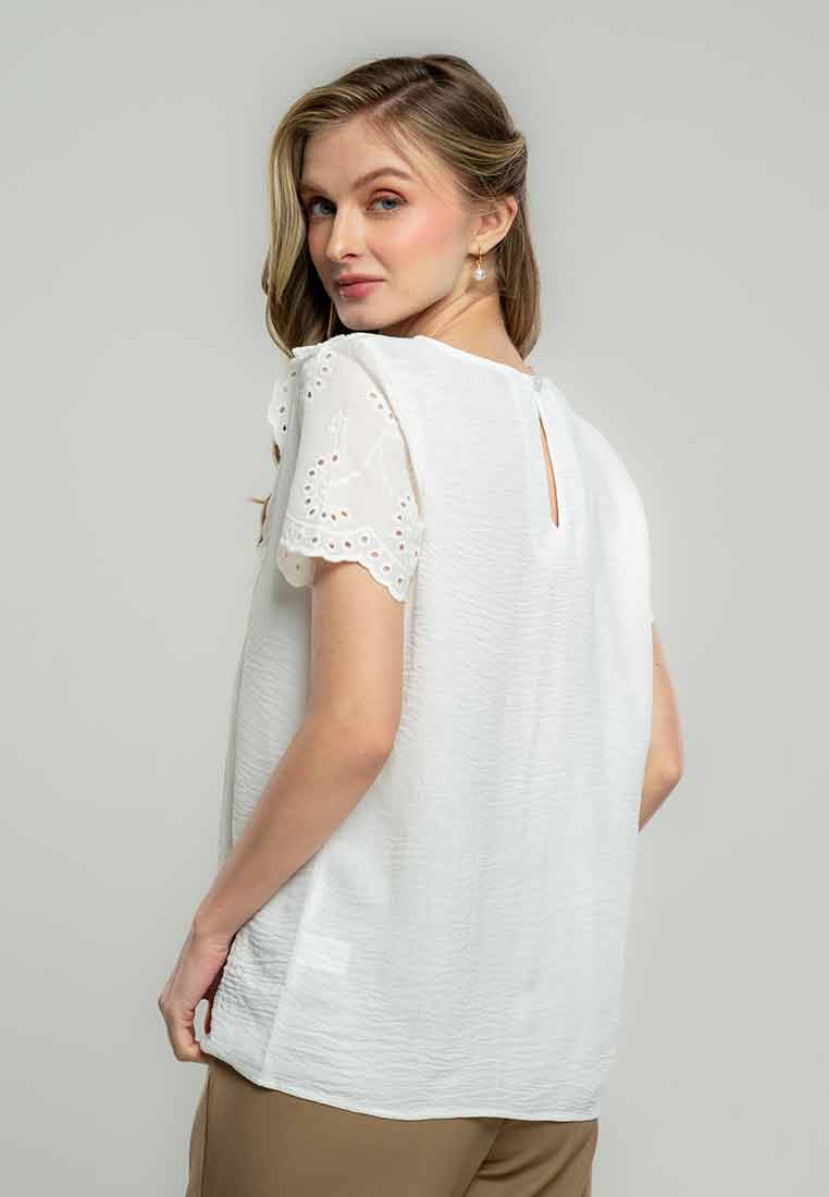 Imani Eyelet Embroidered Linen Blouse