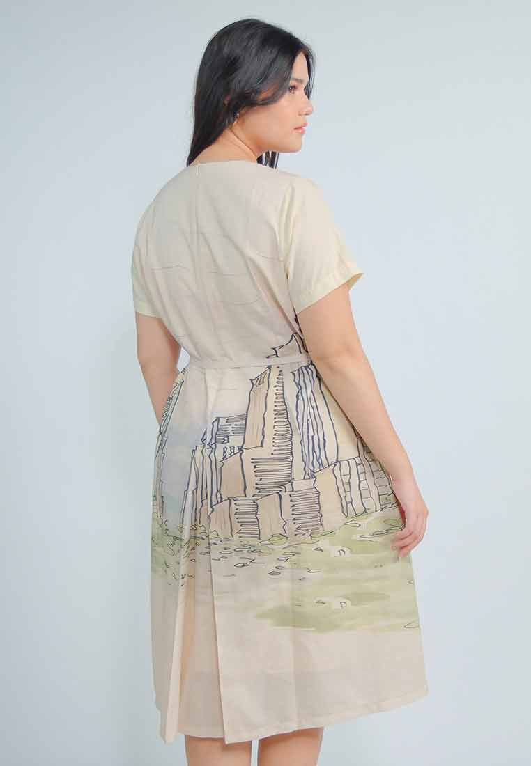 Milly Plus Size Leilani A-Line Dress in Cityscape Print