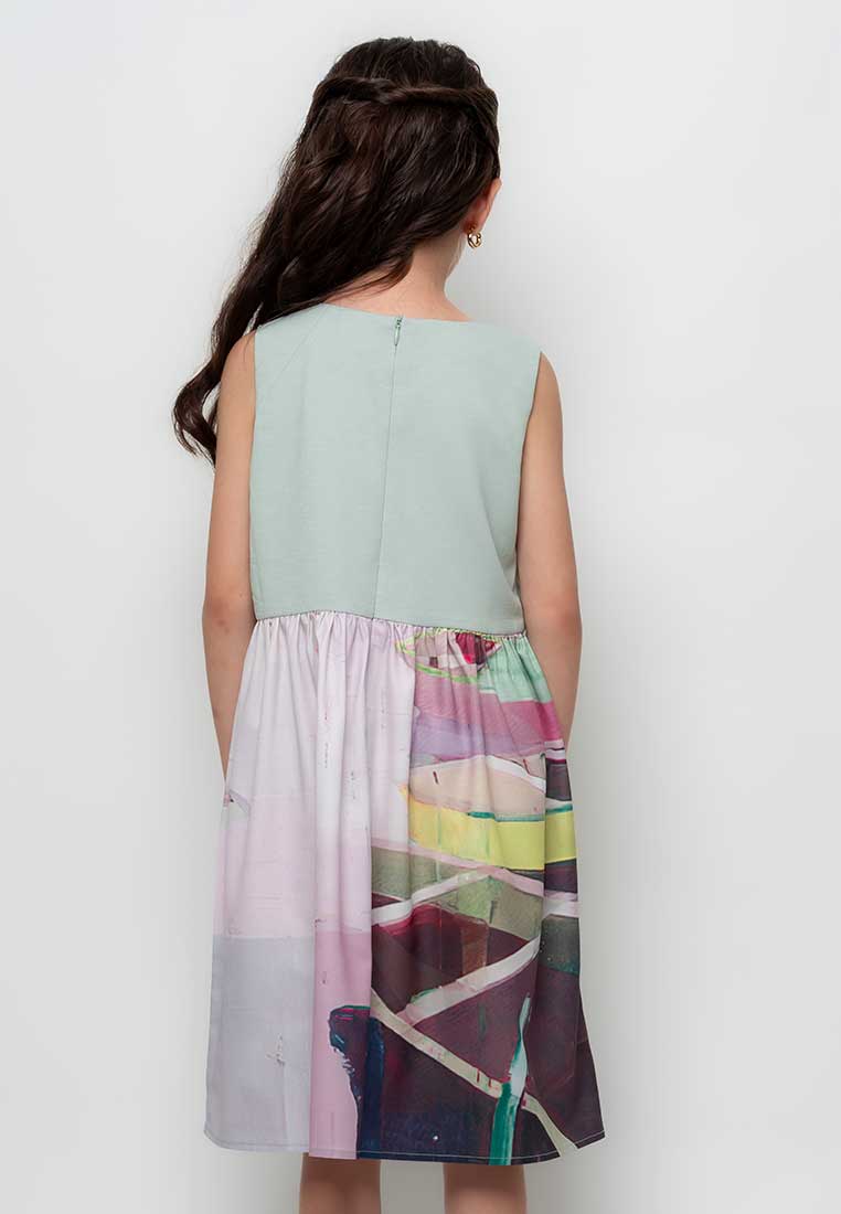 Treehouse Maisie Sleeveless Dress in Seascape print