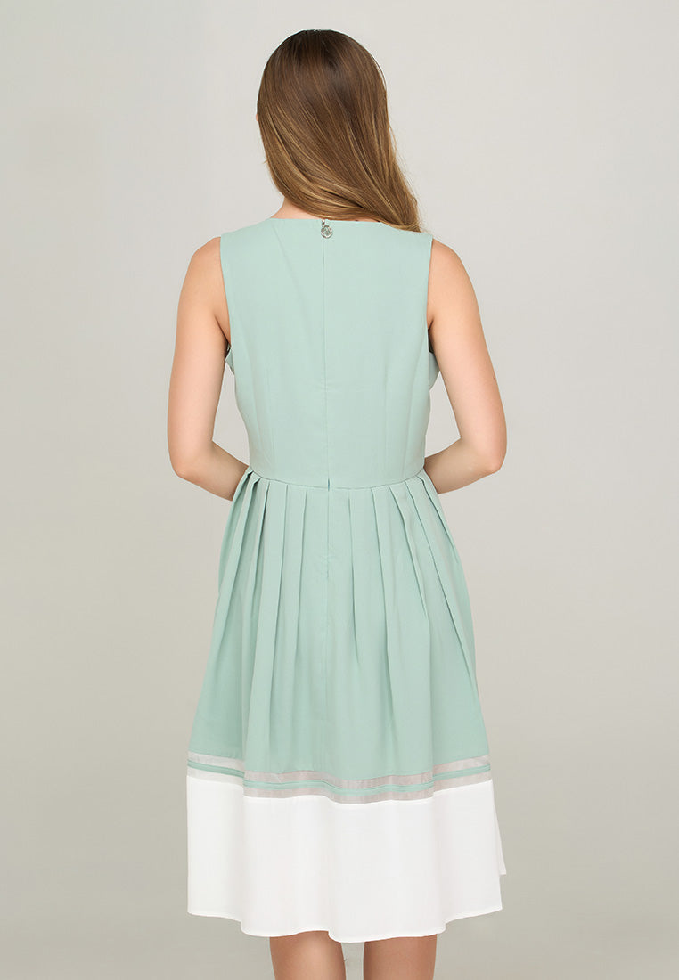 Tanaia Sleeveless Dress with Contrast Hem Detail