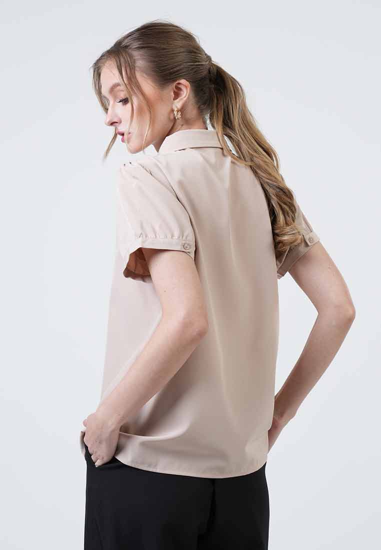 Elara Scallop Collar Embroidered Top