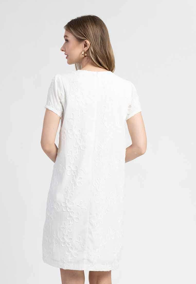 Shaela Floral Embroidered Shift Dress