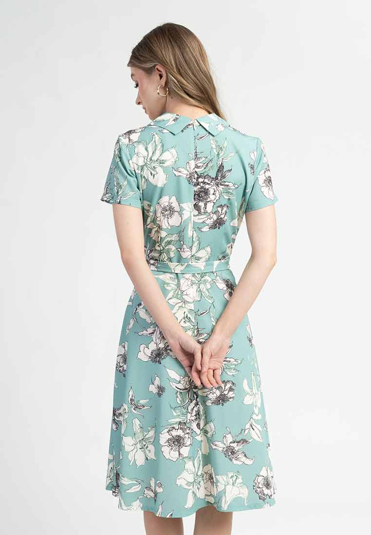 Nadia Floral Wrap A-Line Dres