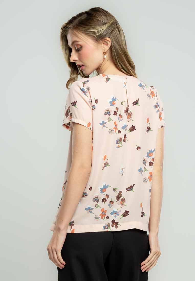 Blush Blossom Petal-Collar Blouse