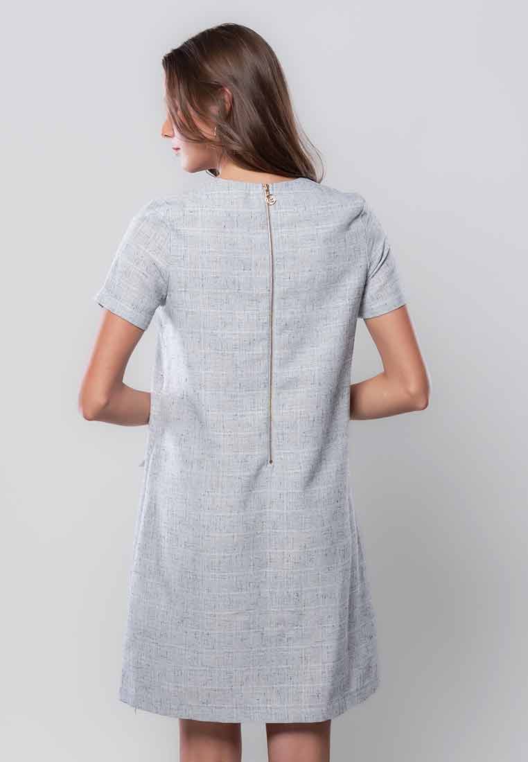 Bellamy Tweed Shift Dress with Front Pockets