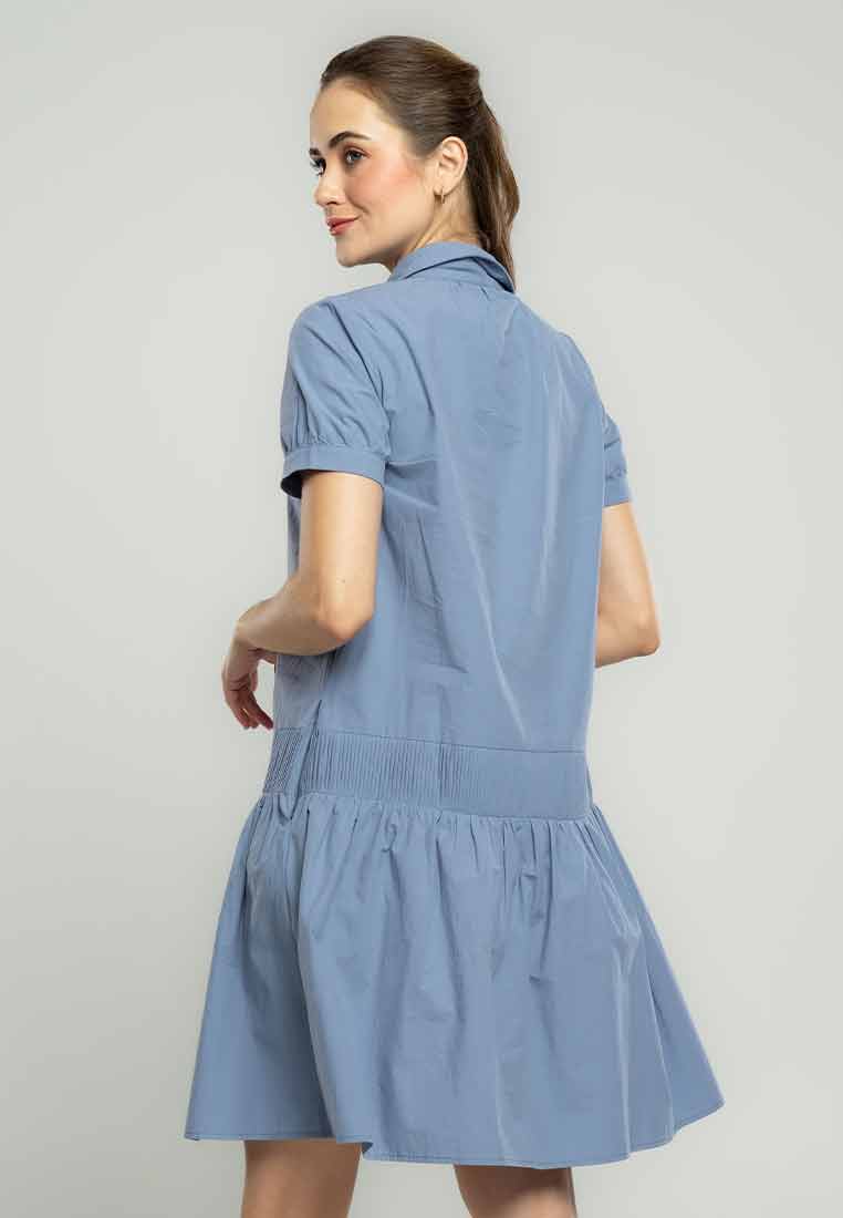 Rosy Collared Shirt Dress