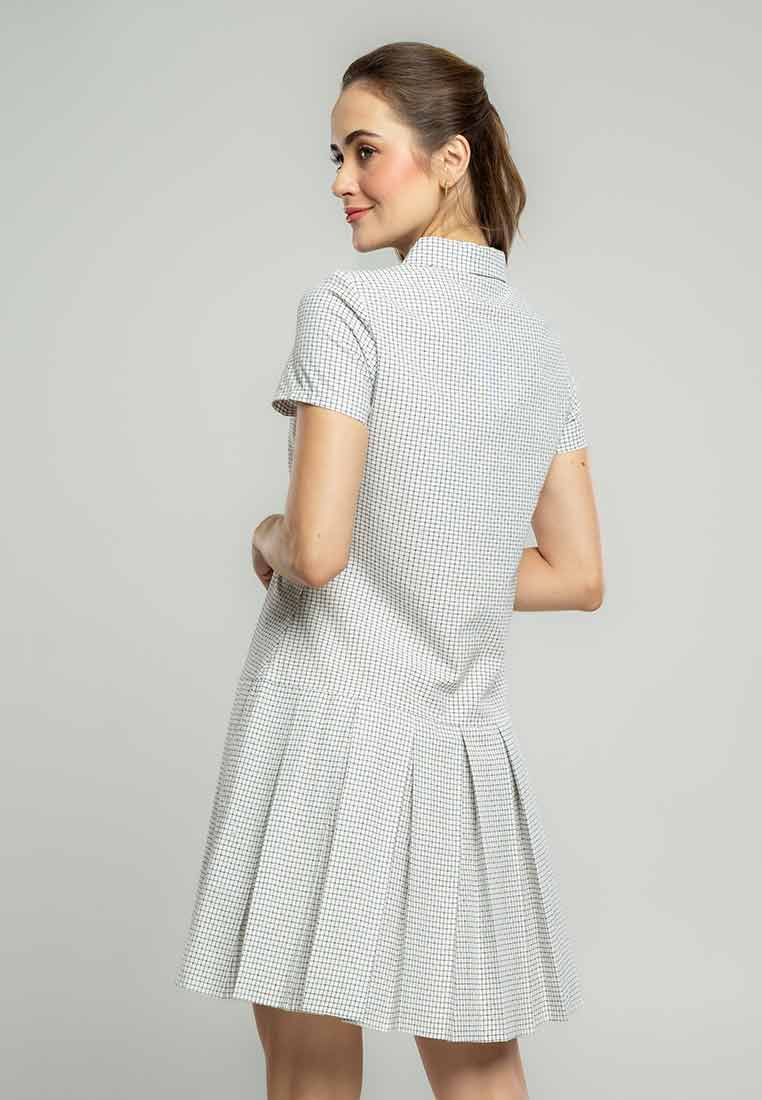 Laila Collared Shirt Dress in Pincheck Print