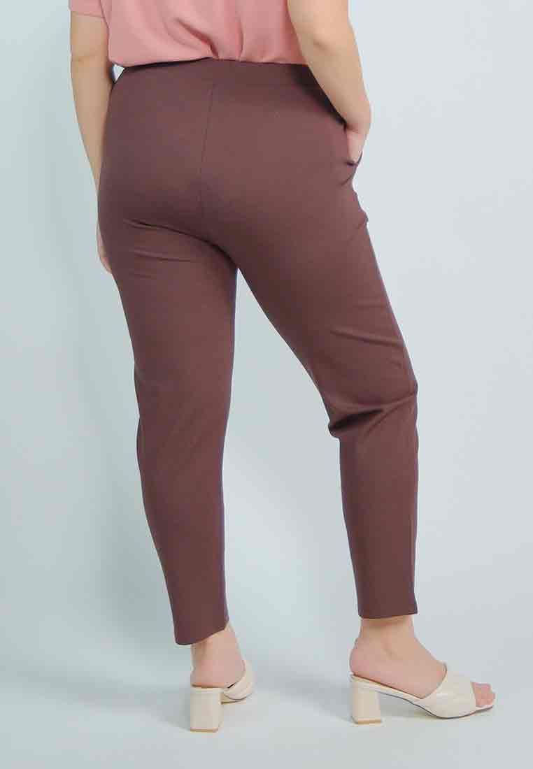 Milly Plus Size Wrenn Spandex Pants with Asymmetrical Tab Detail