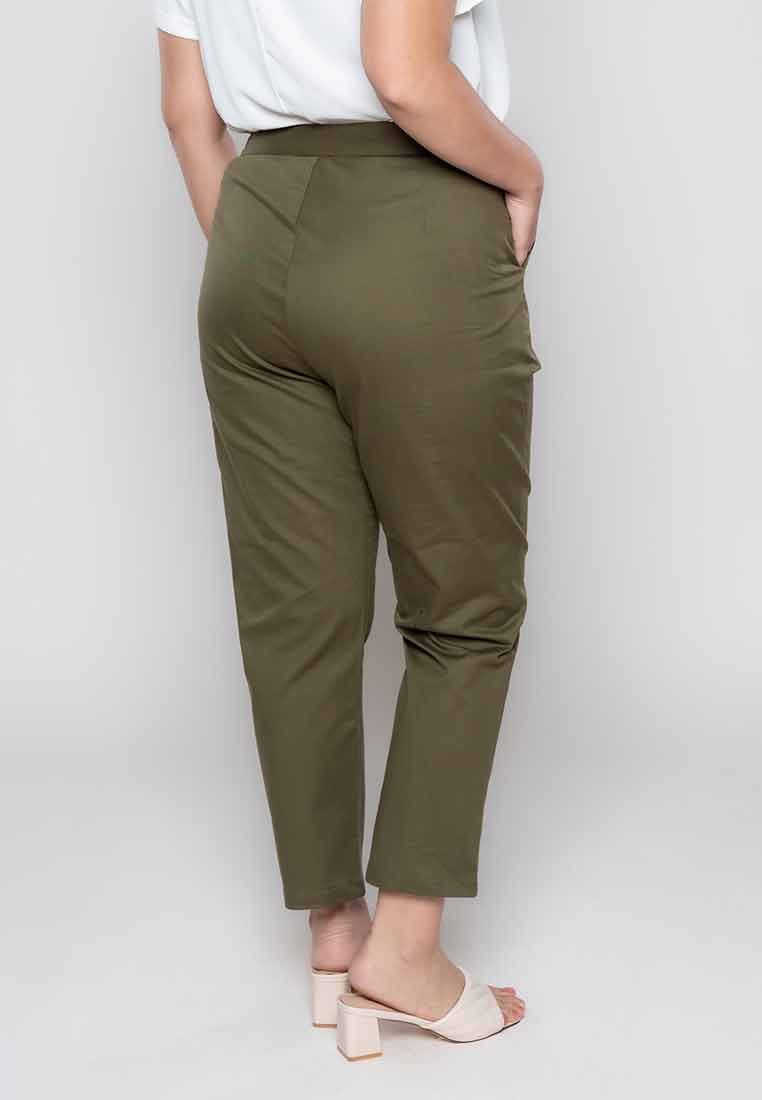 Milly Plus Size Melyna Slim Casual Pants with Belt Loop Detail