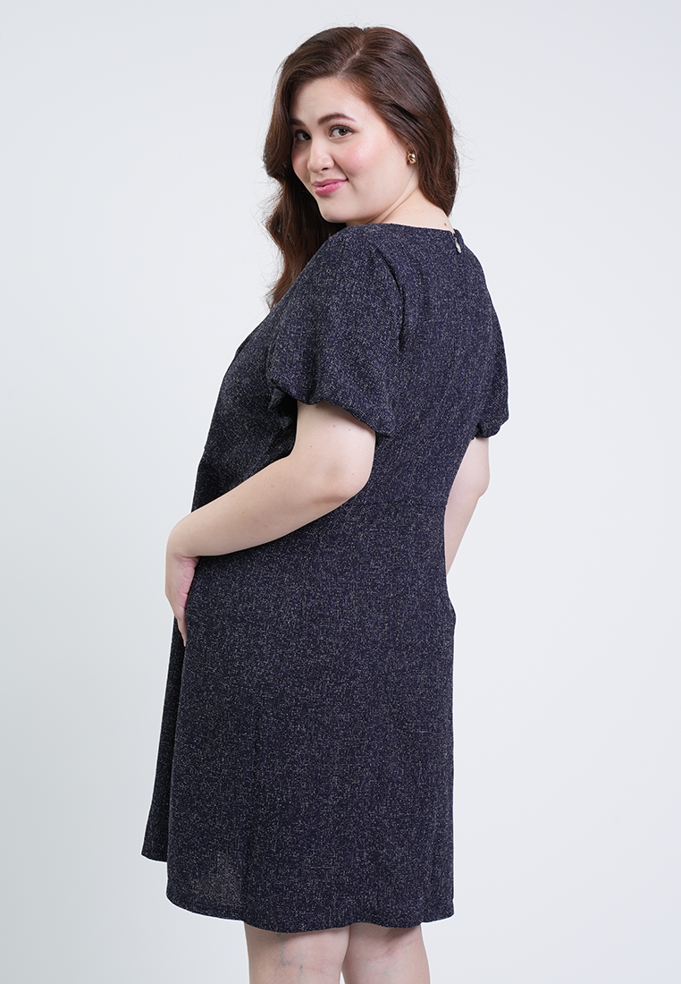 Milly Plus Size Angelina Flutter Sleeve Tweed Dress