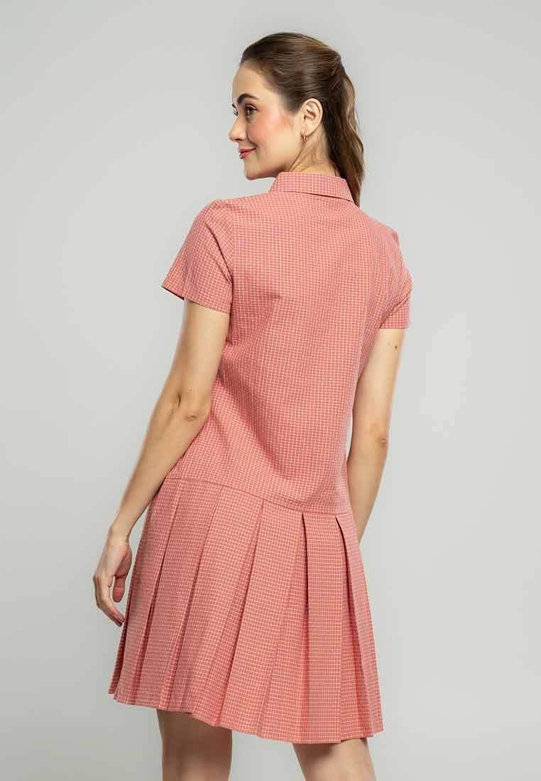 Laila Collared Shirt Dress in Pincheck Print