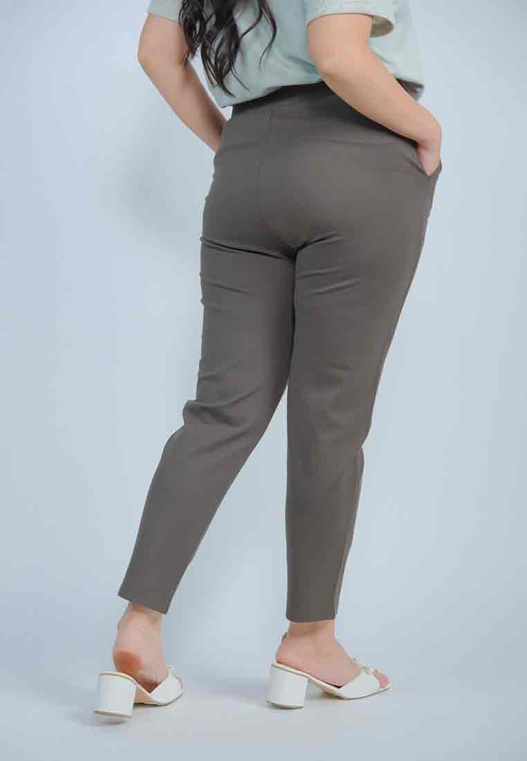 Milly Plus Size Wrenn Spandex Pants with Asymmetrical Tab Detail