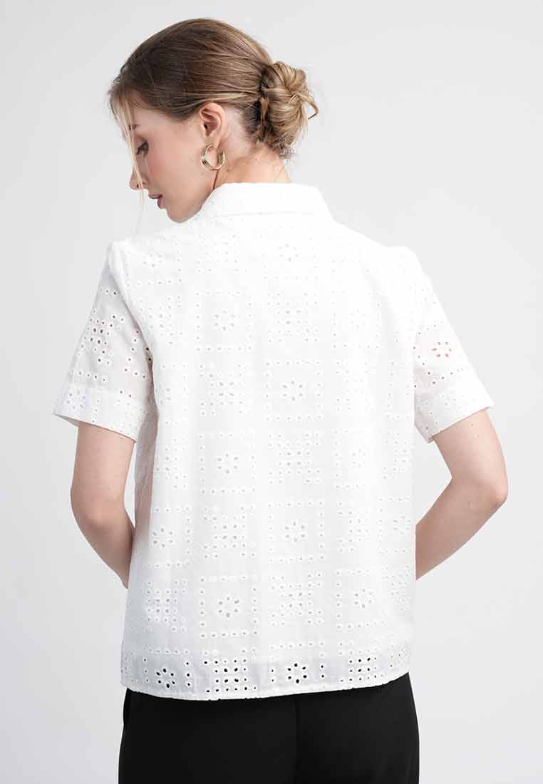Carmen Short-Sleeved Eyelet Shirt