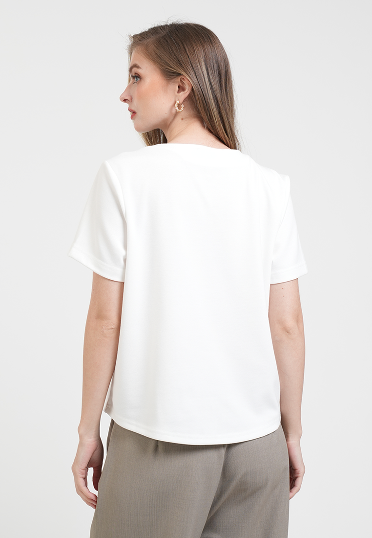 Jeannette Button-Front Knit Top