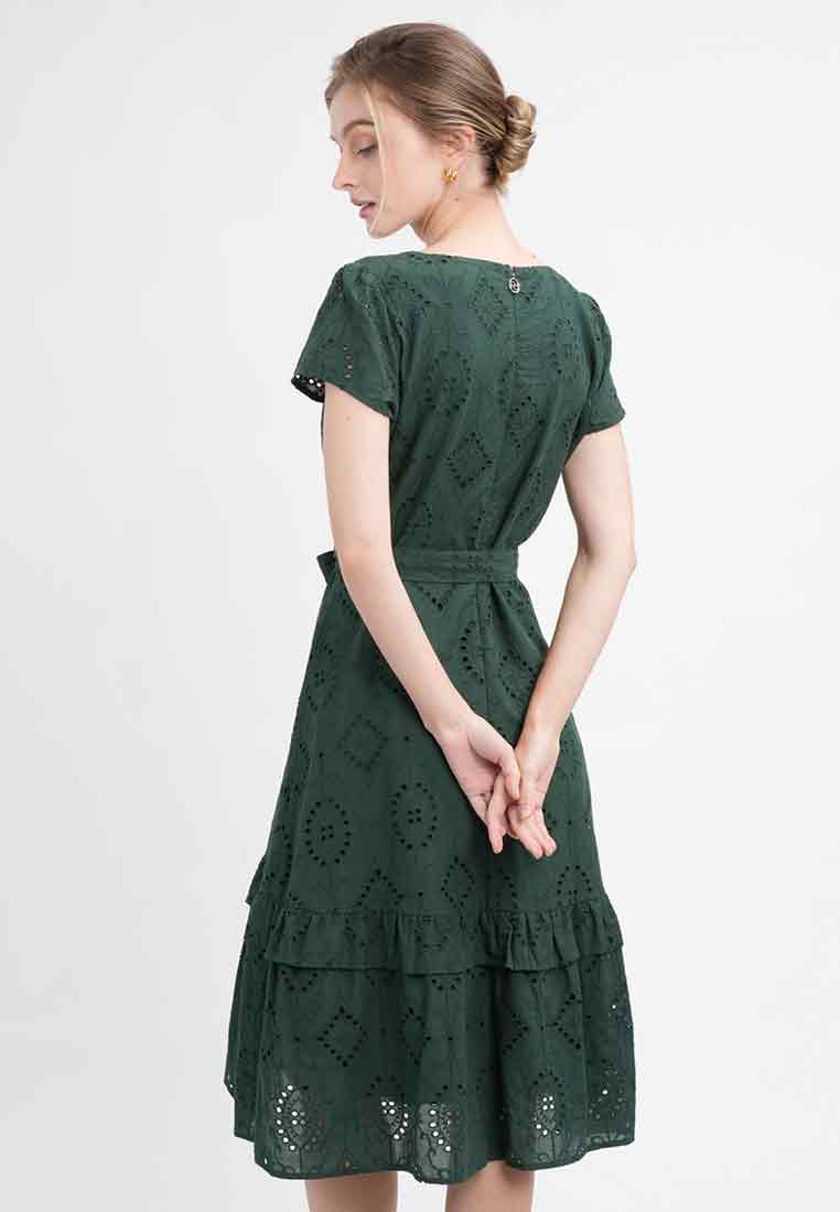 Elise Eyelet Tiered Midi Dress
