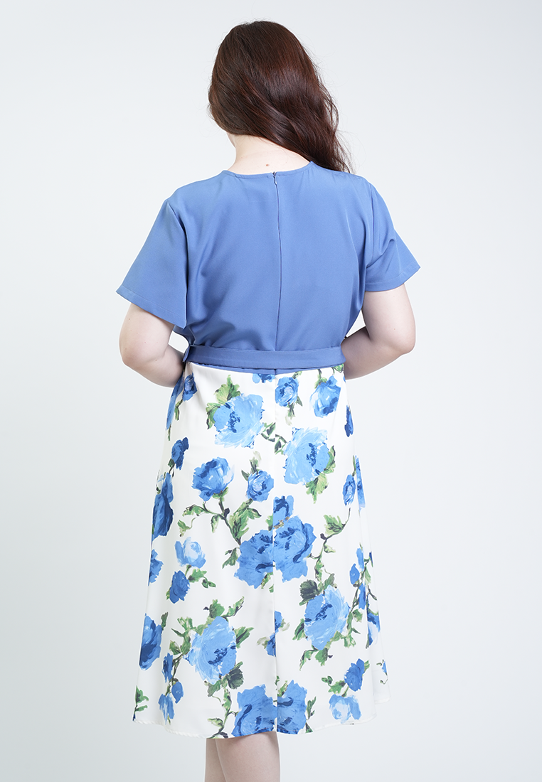 Milly Plus Size Flora Flutter Sleeve Double Breasted Belted A-Line Dress