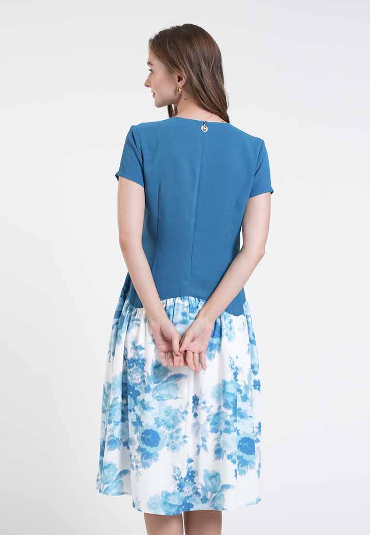 Beatrice Floral Mixed Shift Dress