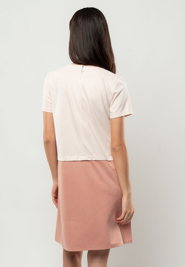 Stella Two-Tone Floral Appliqué Shift Dress