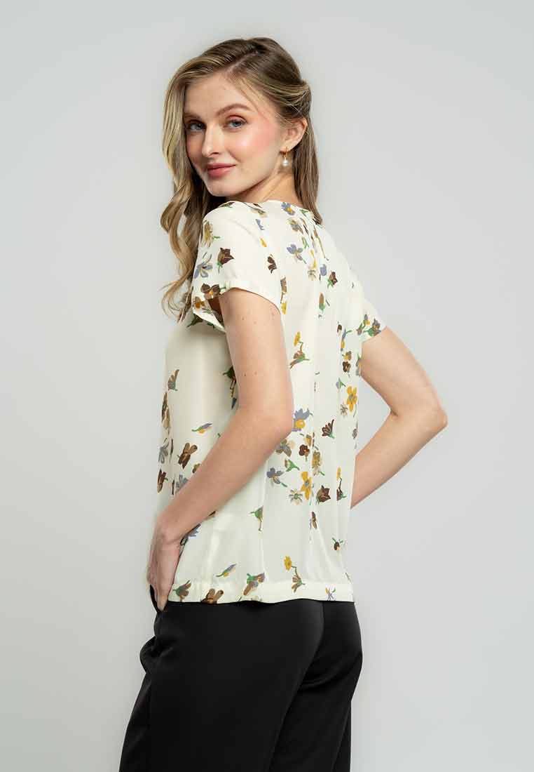 Blush Blossom Petal-Collar Blouse